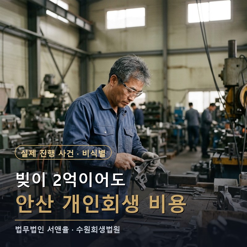 개인회생 비용, 빚이 2억이면 더 비싼가요｜안산시 40대 생산직 개시결정 사례 — 이해를 돕기 위한 연출 이미지